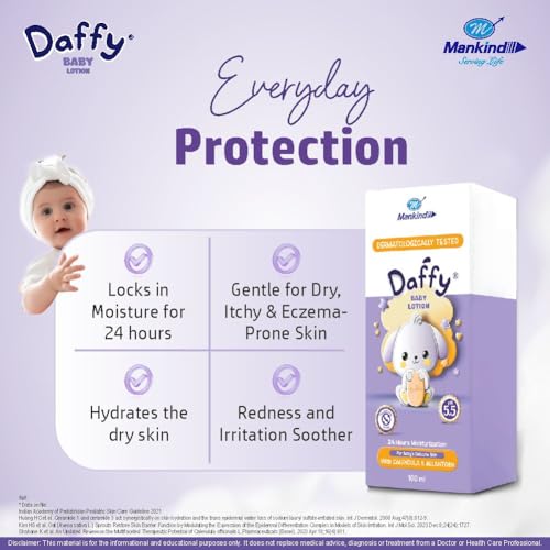 Image of Daffy Baby Lotion with Calendula & Allantoin, pH 5.5 Balanced, 100ml (Pack of 5)