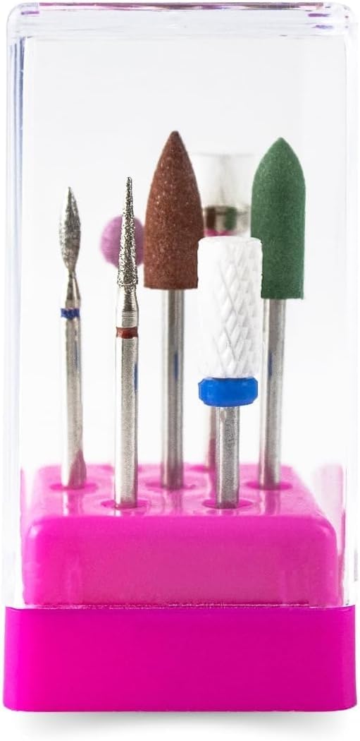NAILWIND Nail Drill Bits Set, 3/32inch Professional Ceramic Safety Bits for Nail Drill, Diamond Cuticle Efile Nail Drill Bits, Remover Bits for Acrylic Gel Nail Tech Manicure Pedicure (3/32inch, 7, count) 1