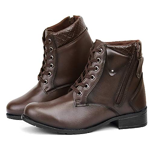 Bota Tratorada Cano Curto Confortável SapatoFran com Zíper (38, CAFÉ)