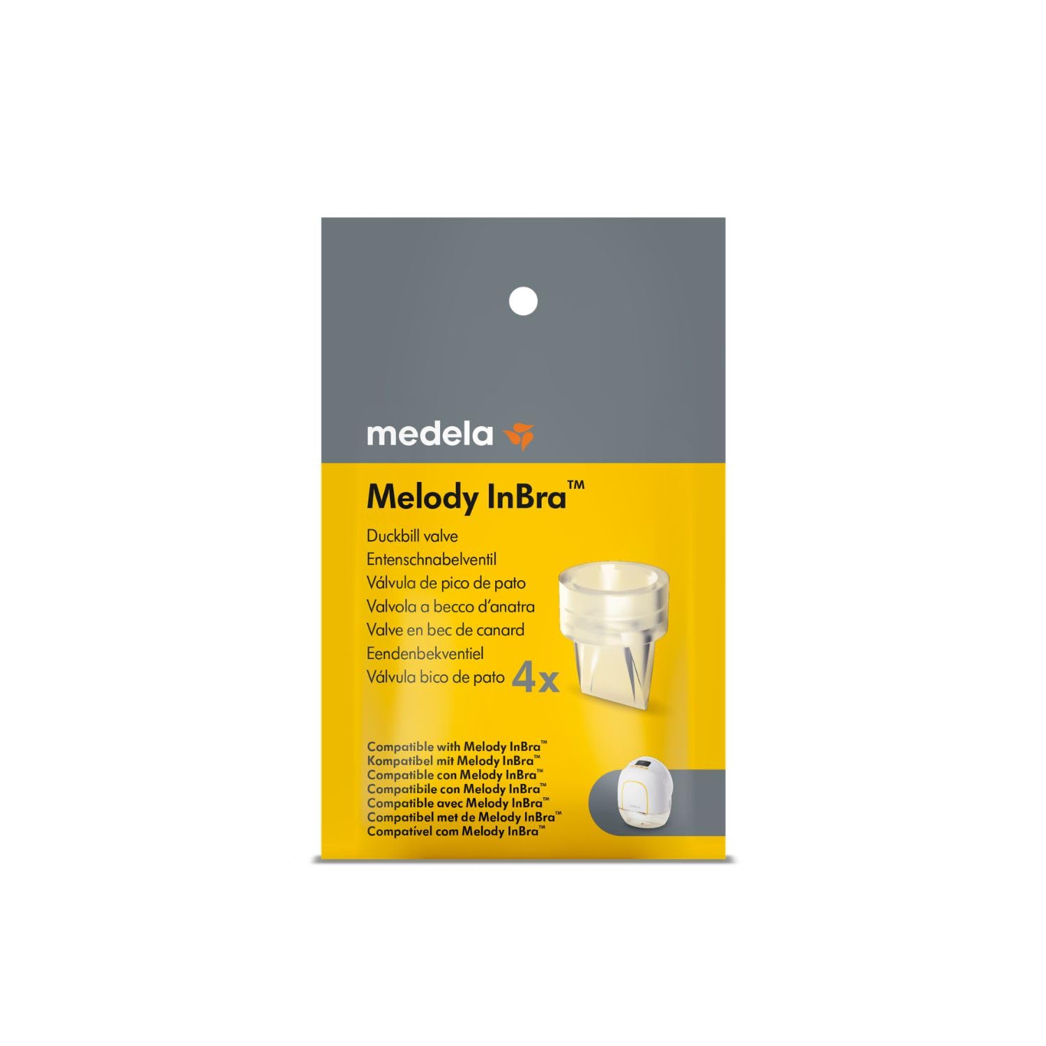 Medela Ersatz-Ventil, 4er-Pack, entwickelt für die Melody InBra™ Milchpumpe