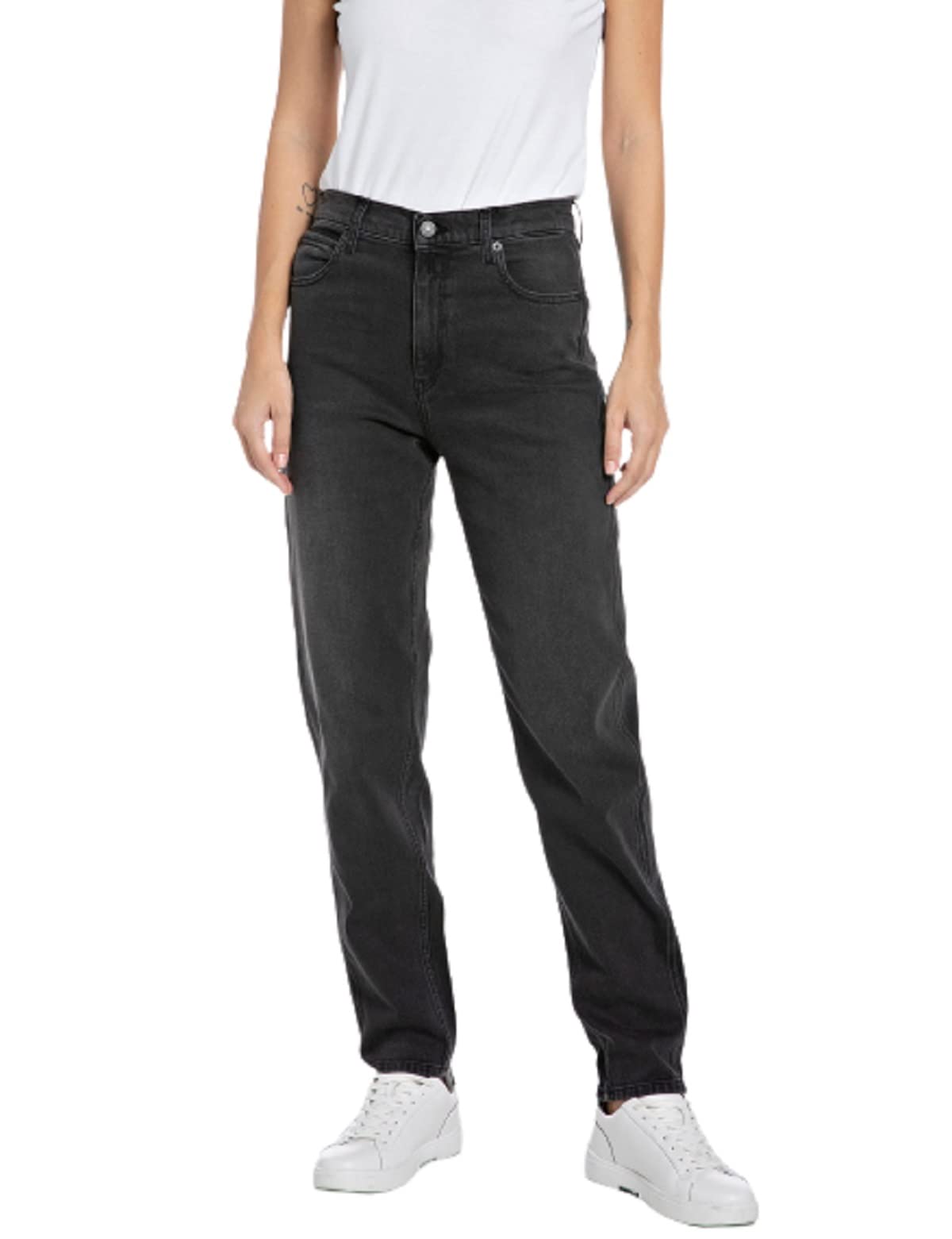 REPLAY Damen Jeans Keida Baloon-Fit, Black 098-1 (Schwarz), 28W / 28L