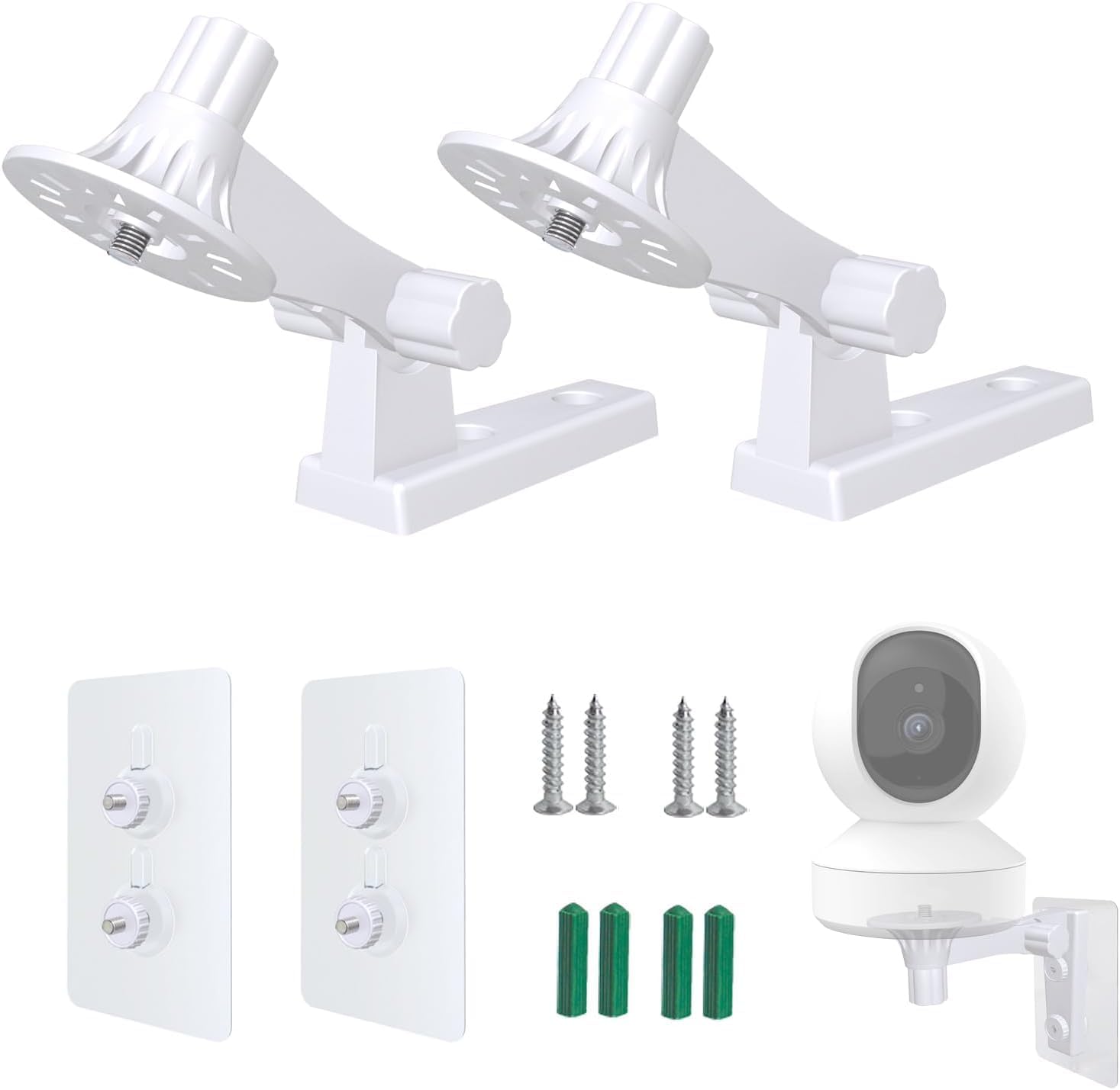 Blink Mini Pan Wall Mount Compatibled, Adjustable Security Wall Mount Bracket, Adjustable Indoor and Outdoor Security Mount, Universal Mounting Bracket(2 Pack)