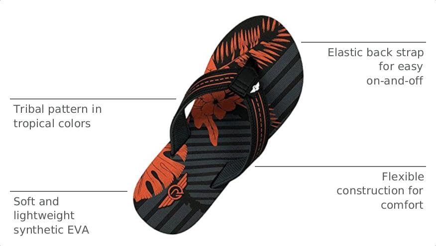 Image of REDVOLUTION New Boys' Beach Sandal TRIBAL Tattoo | Geometric Bali Flip-Flop Sandals