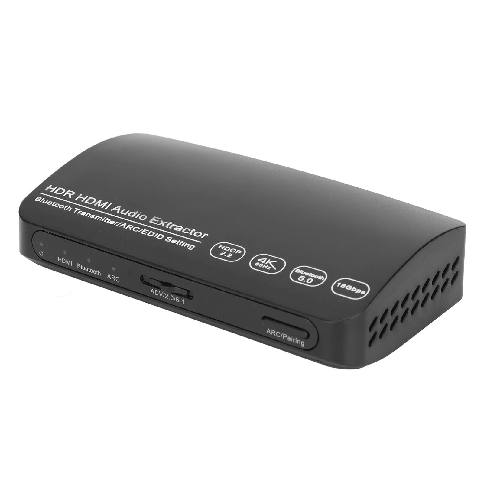 Alomejor Extracteur Audio Répartiteur Synchrone 4K HDR avec Transmetteur Bluetooth pour TV et Ordinateur ABS Noir