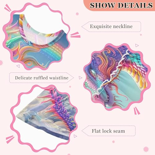 CHIFIGNO Girls' Dresses Sleeveless Crewneck Summer Beach Dress Kids Clothes Holiday Dresses 2-8T3