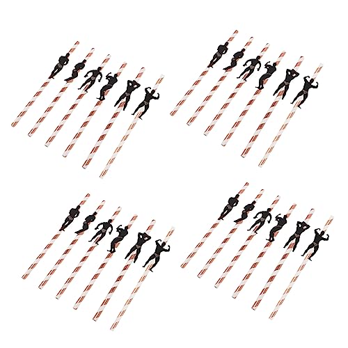 Pitillos desechables VOSAREA 24 pcs con rayas oro rosa miniatura 1