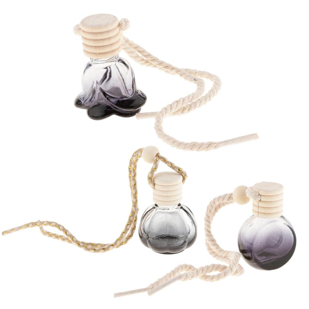 30 szt. 10 ml butelka perfum wisiorek samochód wiszący dekoracja domu, szklany samochodowy dyfuzor perfum zestaw do olejków eterycznych o stylowym okrągłym wzornictwie, idealny do samochodu, biura i