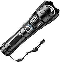 Lanterna Tática Recarregável LED Super Potente com Zoom Ajustável, 5 Modos de Iluminação, Resistente à Água, Bateria 18650 Inclusa e Carregamento USB para Camping, Pesca e Emergência; Caça e Esporte.