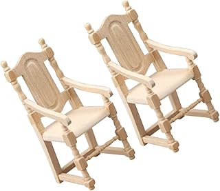 Hohopeti 2 Peças Cadeira De Simulação Móveis Infantis Móveis Em Miniatura Móveis De Casa De Bonecas Cadeira De Boneca De Madeira Móveis De Boneca De Madeira Acessórios Para Crianças