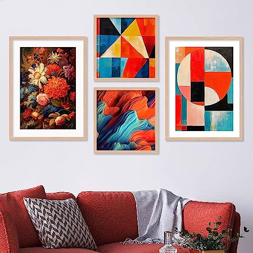 Image of kotart Aesthetic Wall Decor Paintings with Frame for Home Decoration - Painting for Living Room Bedroom Office - Framed Painting for Wall Decoration - Pack of 4 (Art 1, Small (10x13 or 10x10 inch))