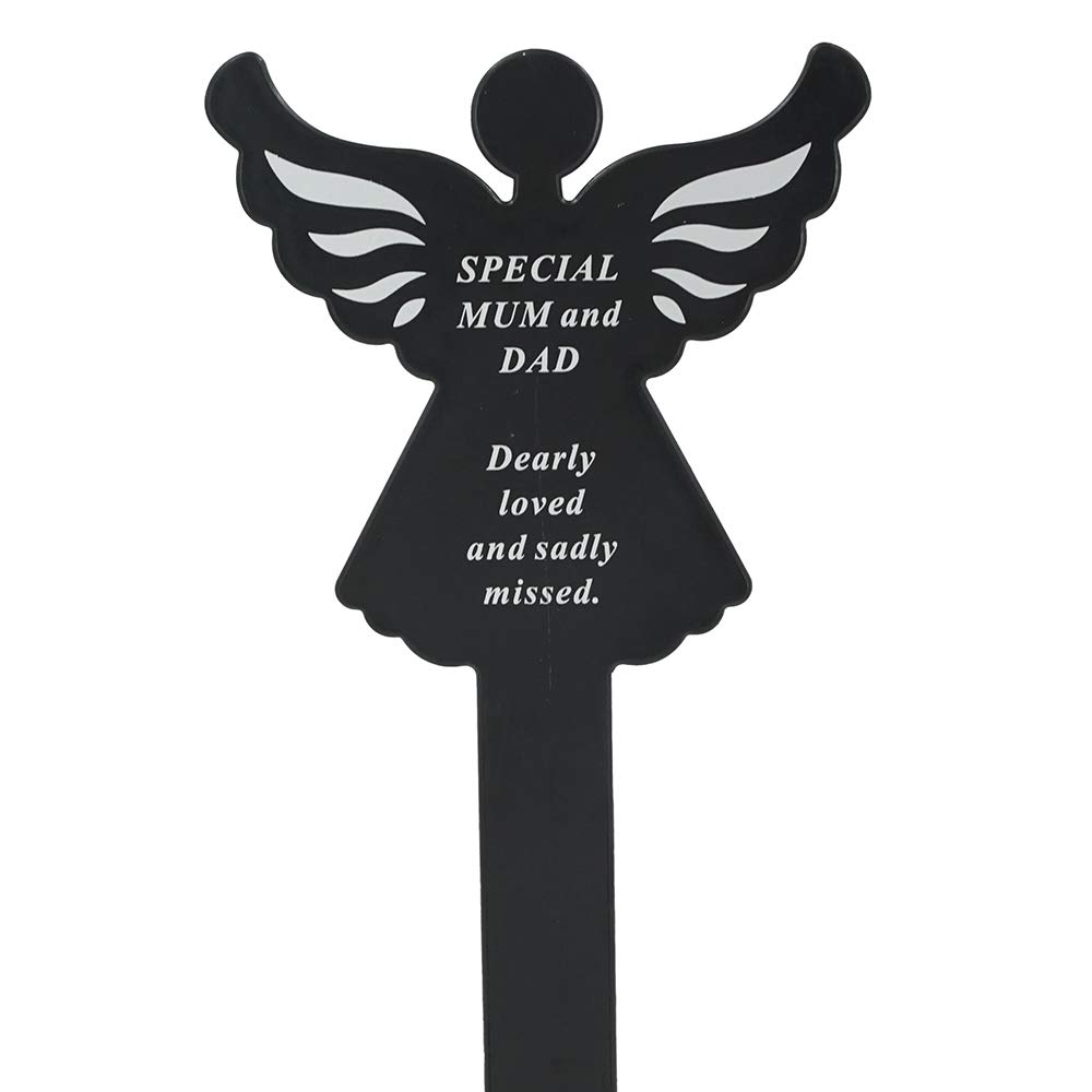 Special Mum & Dad Memorial Remembrance Grave Angel Ground Stake Plaque