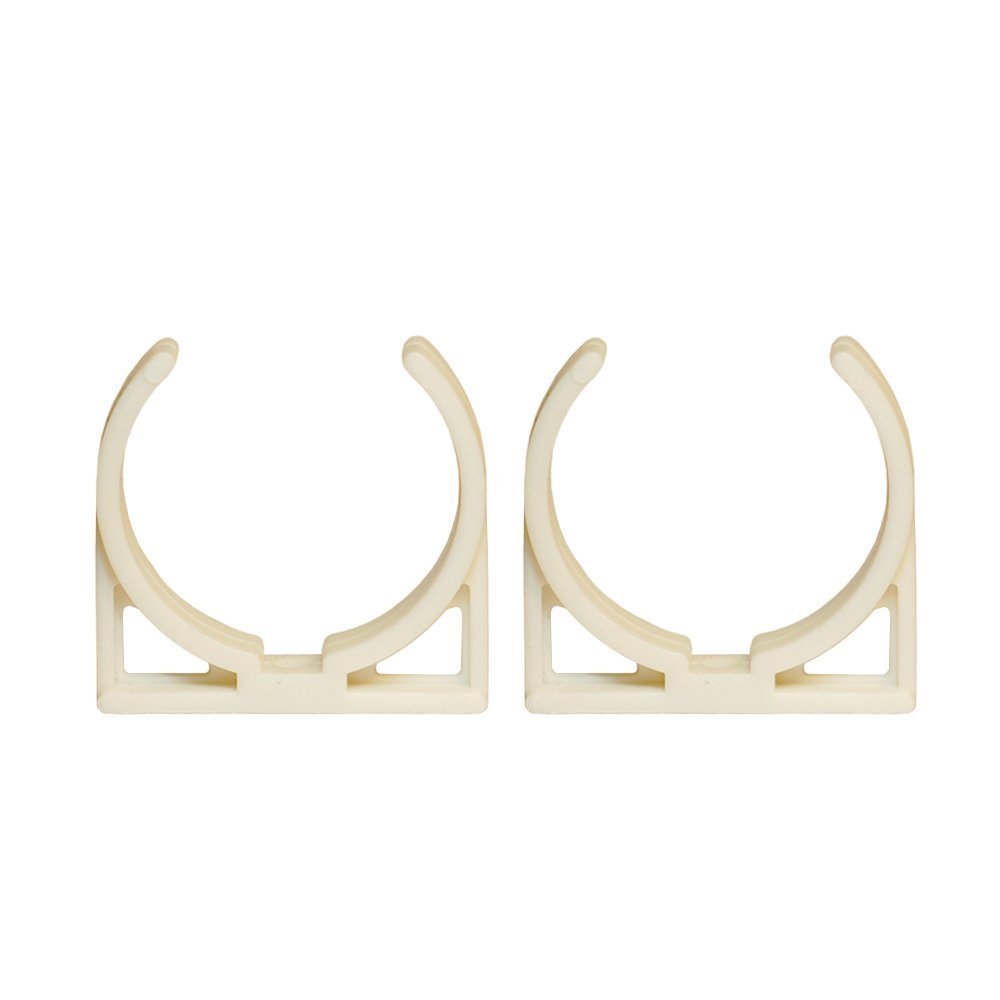 2" Clip Bracket, hold metal base and 2" wide inline filter, set of 2. Color: white