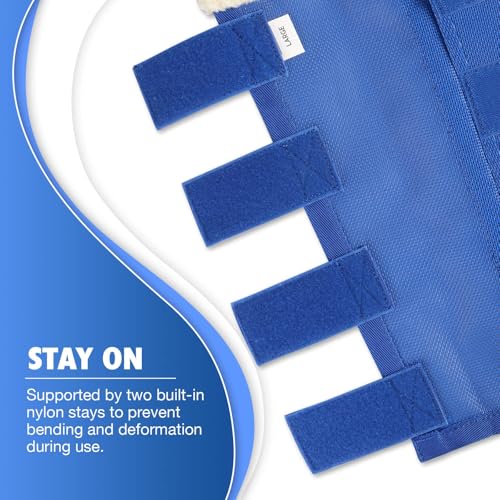 Image of Harrison Howard Loose-Fitting Horse Fly Boots UV-Protective, Breathable, Tear-Resistant Fine Mesh Leggins Stay-on Comfortable Fly Boots with Ultra-Soft Wool Trim (Set of 4) Signature Blue Pony (Small)