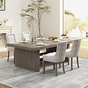 Dining Chairs Set of 4, Kitchen & Dining Room Chairs, Fabric Upholstered Dinning Chairs, Sillas De Comedor, Nailhead Trim, Wood Legs (Beige, 4 Pcs) Dining Chairs Set of 4 Kitchen Dining Room Chairs Fabric Upholstered Dinning Chairs Sillas De Comedor Nailhead Trim Wood Legs Beige 4 Pcs