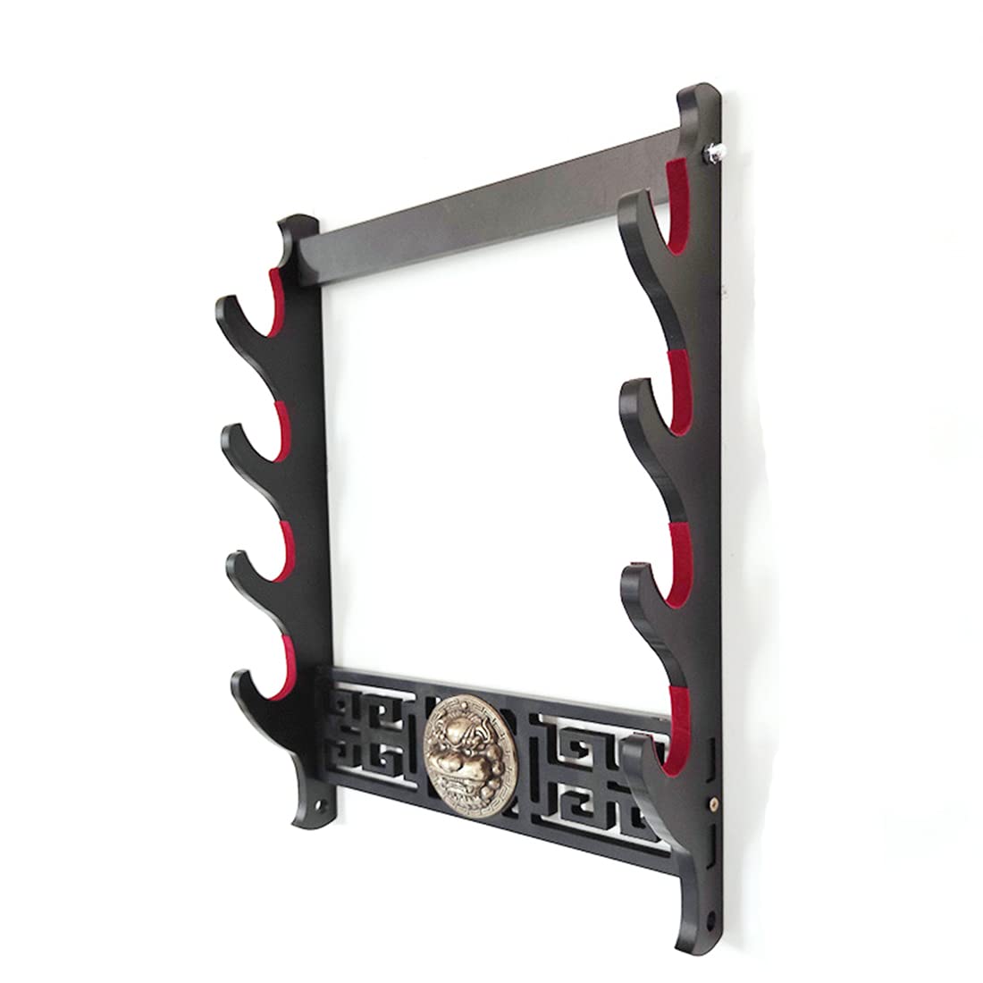 Goonsds Red Goodsds Padded Sword Wall Mount Katana Stand Samurai Sword Holder Display Rack,4 Tier