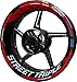 Adesivo per cerchione moto F2 per Triumph Streettriple-S (rosso)