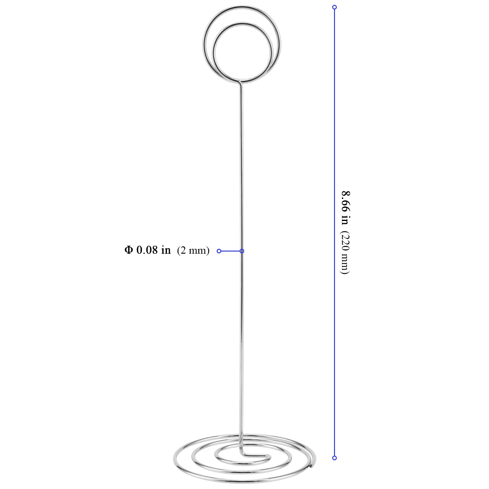 20 soportes para números de mesa de 220 mm de alto, soportes plateados para números de mesa de boda, soportes para tarjetas de lugar para bodas, restaurantes, oficinas
