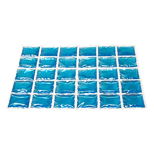 ToCi 4 x Kühlmatte 38 x 25 cm mit 30 Kühlzellen – Wiederverwendbares Kühlpad mit Kühlgel - Flexibles Coolpack als Kühlakku-Alternative für Kühltasche, Verletzungen & Sport - Kältekompresse