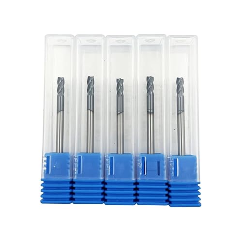 Miniatura 30 de 58 Carburo Cuadrado Fresa De Extremo, HRC 45 Deg De Extremo Único 4 Flautas AlTiN ating Fresas De Molino (58), Plata