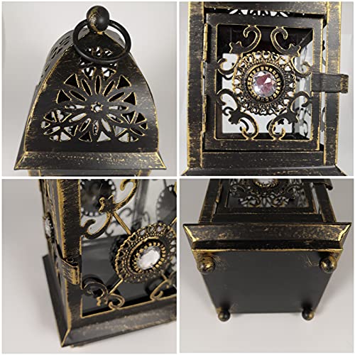 SOWJECE 屋外 おしゃれ キャンドルホルダー アンティーク風 インテリア 燭台 アウトドア キャンドルスタンド レトロ candle holder アイアン (ブラック, 1) [3]