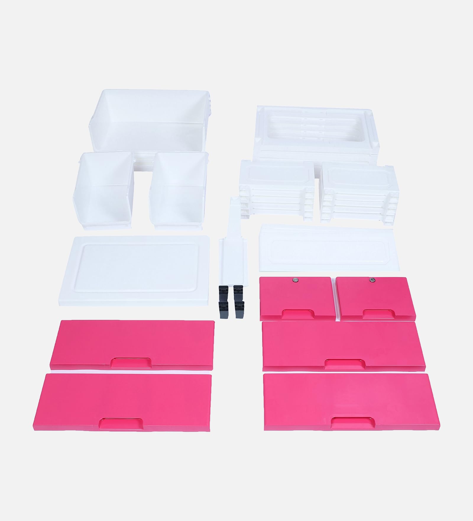 The Tickle Toe 6-Drawer Glossy Plastic Chest for Kids | Dark Pink Storage Organizer with Locks | Portable Child-Safe Cabinet for Clothes & Toys | 44L x 28.5W x 82H cm | Made in India 4