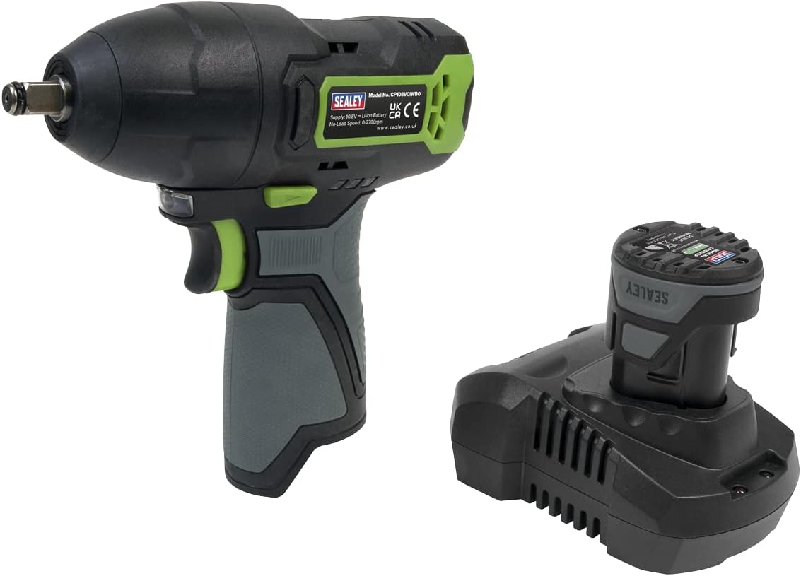 Sealey 10.8V 2Ah SV10.8 Series 3/8" Sq Drive Cordless Impact Wrench Kit - CP108VCIW
