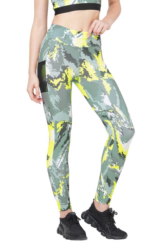 Image of JUST-Dry 7 /8 HIGH Waist CAMO Print GO Train Workout Tights