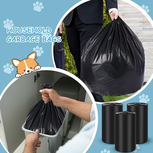 Image of 150 Pcs Dog Waste Poop Bags Dog Large Leak Proof Bags 26 inchx 33 inch Pet Waste Station Can Liners Heavy Duty Pet Trash Bin Liner for Walking Poop Station Dispensers, 3 Rolls of 50(Black)