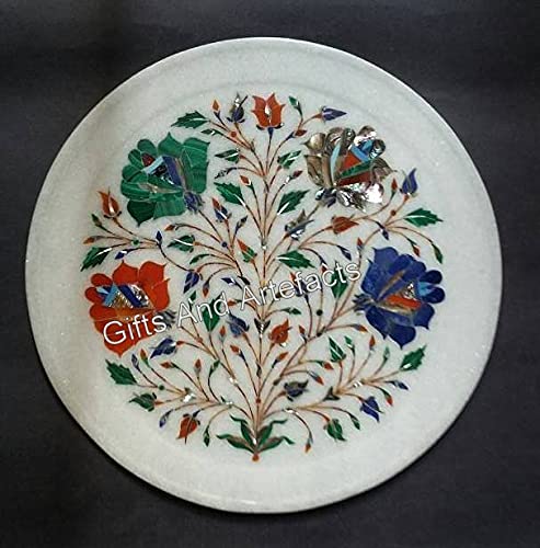 Plato decorativo de mármol para decoración de mesa y centros de comedor elegantes