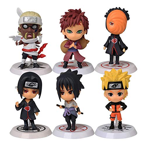 Bonecos Naruto Kit Action Figure 6 Personagens Itachi Sasuke
