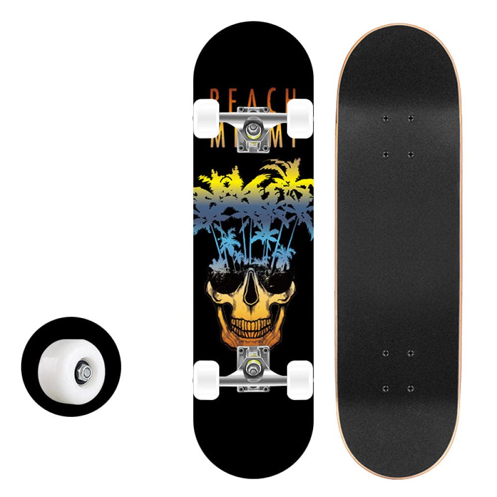 Mini Skateboard crâne avec roulement ABEC-7 pour enfants et débutants
