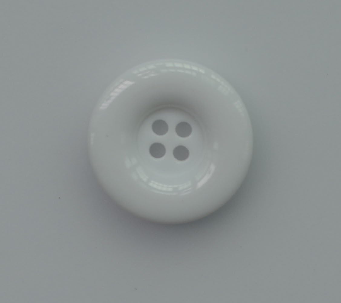 Lyracces 4-Holes Round Broad Sewing Fasteners Resin Buttons White (38mm 50pcs)