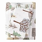 Great Bay Home Flannel Sheet Set Queen Size - 100% Turkish Cotton, Double-Brushed, Winter Bed Sheets - Ultra-Soft, Cozy, 4-Piece Rustic Bedding Set (Snowy Forest)