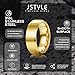 Jstyle Stainless Steel Rings for Men Women 8MM Wedding Band Rings Matte Surface - Beveled Polished Edge Mens Ring Size 7 18K Gold Plated Ring for Men