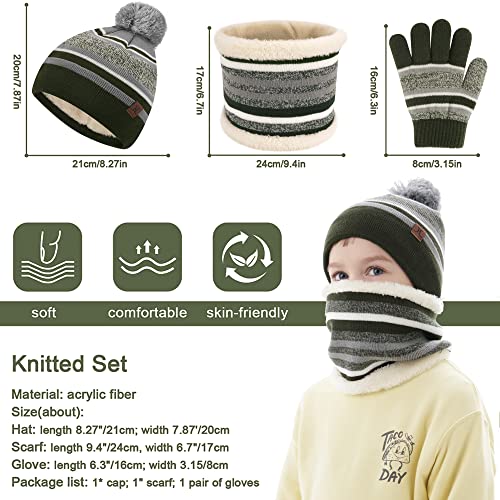 Image of FZ FANTASTIC ZONE Toddler Kids Winter Hats Gloves Scarf Neck Warmer Age 2-7