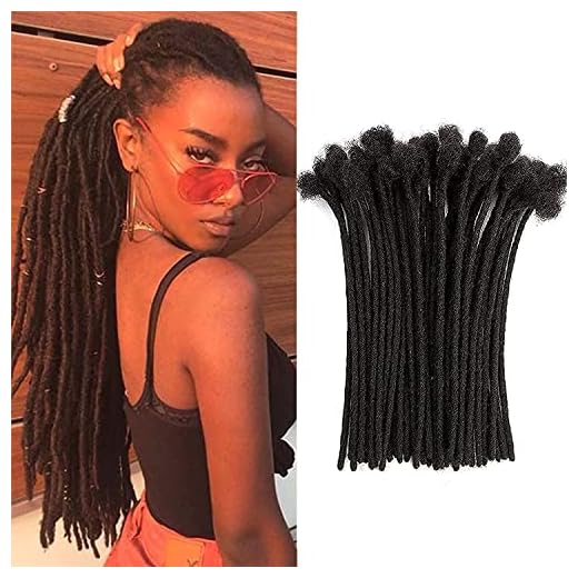 100% Real Human Hair Loc Extensions 14 Inch 60 Strands 0.4cm Width Full Handmade Permanent Dreadlock Extensions For Women, Men Can Be Dyed ,Curled and Bleached ( 14Inch,Natural Black )