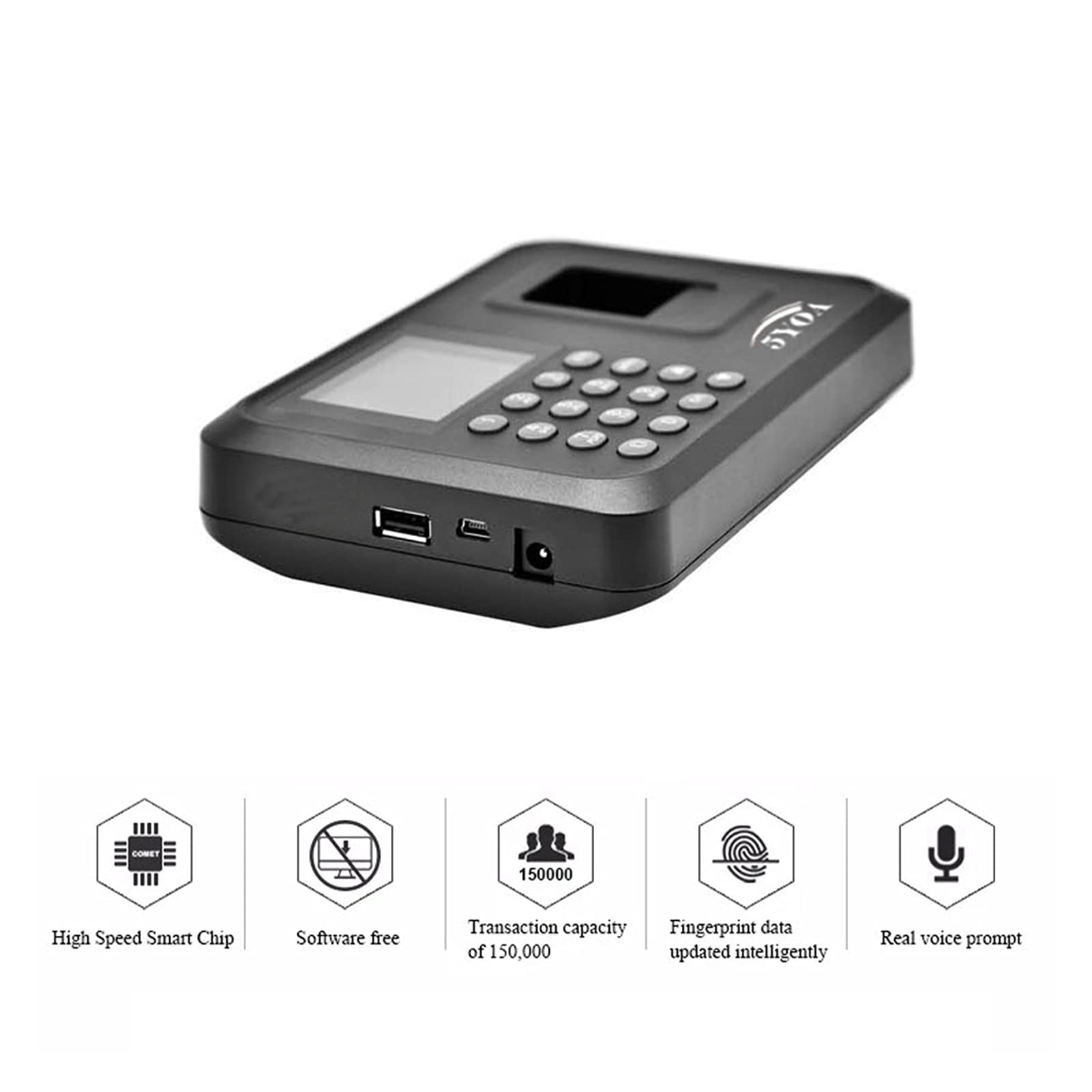 Reloj de tiempo, Punch de huellas dactilares biométricos Tiempo USB Tiempo Reloj de oficina Sistema de asistencia al sistema Timing Empleado Máquina lector(Portuguese) | Portuguese