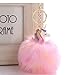 Freessom Porte Clé Clef Homme Femme Enfant Pendentif Licorne Pompon Kawaii Peluche Poil Artificiel Original Personalise Chic Fantaisie Accessoire de Sac Voiture Cadeau Noel Pas Cher Rose Pale