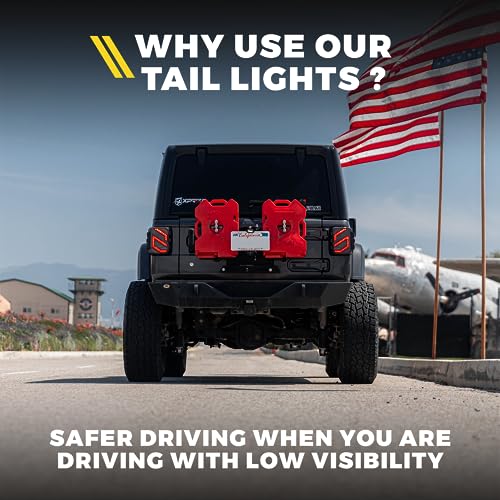 Xprite LED Tail Lights Compatible with Jeep Wrangler JL JLU 2018-2023 - Sport/Sahara/Rubicon, Rear Brake Light Tail Lamp with Turn Signal and Reverse Back Up Assembly- Pair,Clear Lens by Xprite - Image 7
