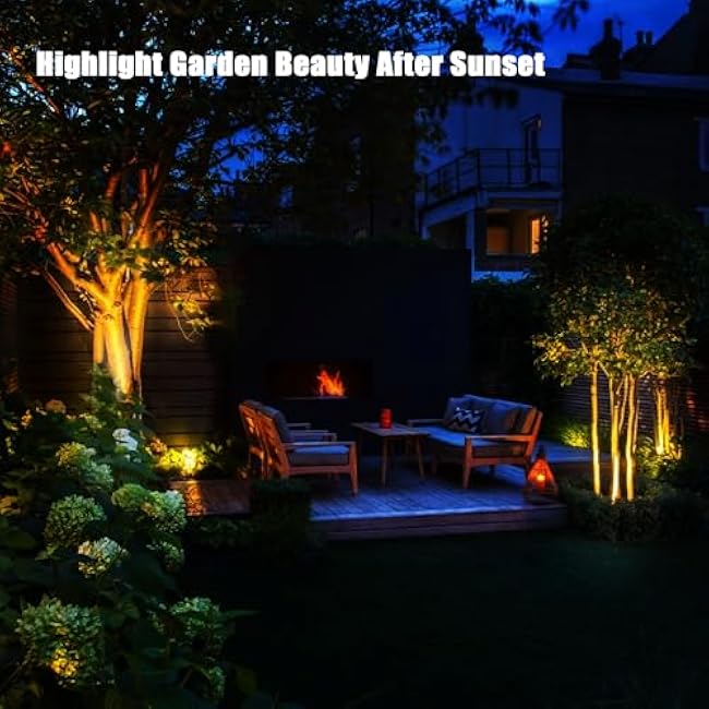 LED Outdoor Landscape Spot Lighting - 120V 12W Warm White Waterproof Spot Lights for Yard House Flag Tree, Lighting Decorations for Christmas Halloween(2 Pack)