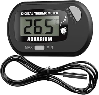 Fish Tank Digital Thermometer Aquarium Thermometer Reptile Thermometer Water Thermometer with MAX/MIN LCD Display Terrarium Water Temperature Test Aquarium Temperature Measurement (1)