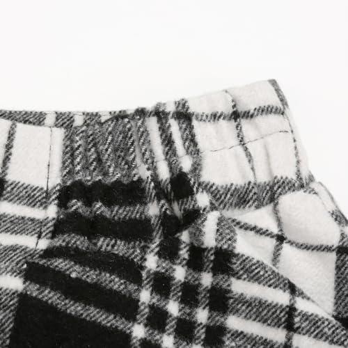 Image of IDEALSANXUN Women's Fall Winter High Waisted Wool Plaid A-line Long Skirt