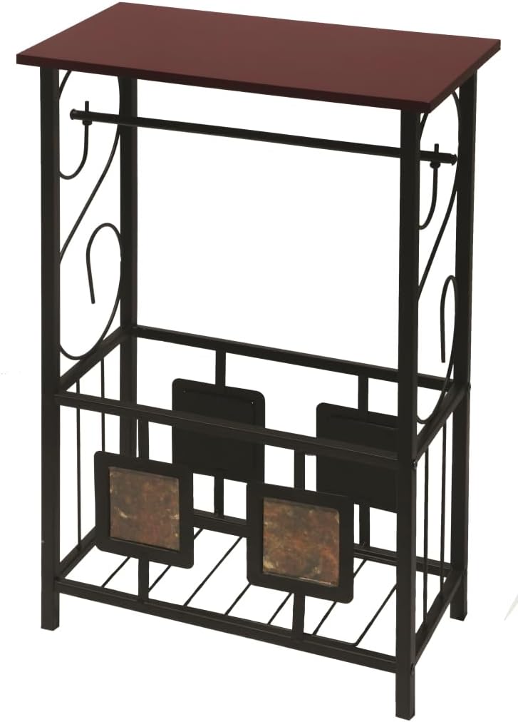 JSNY Versatile Slate Deign Metal and Wood Bathroom/Side/End/Sofa Table, (5300)