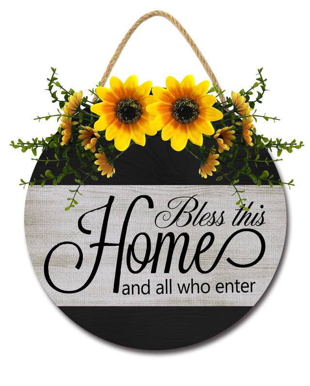 4 Cartelli Decorativi In Legno Con Corda, Tema Girasole, Per Cucina E Parete Rustica - 3