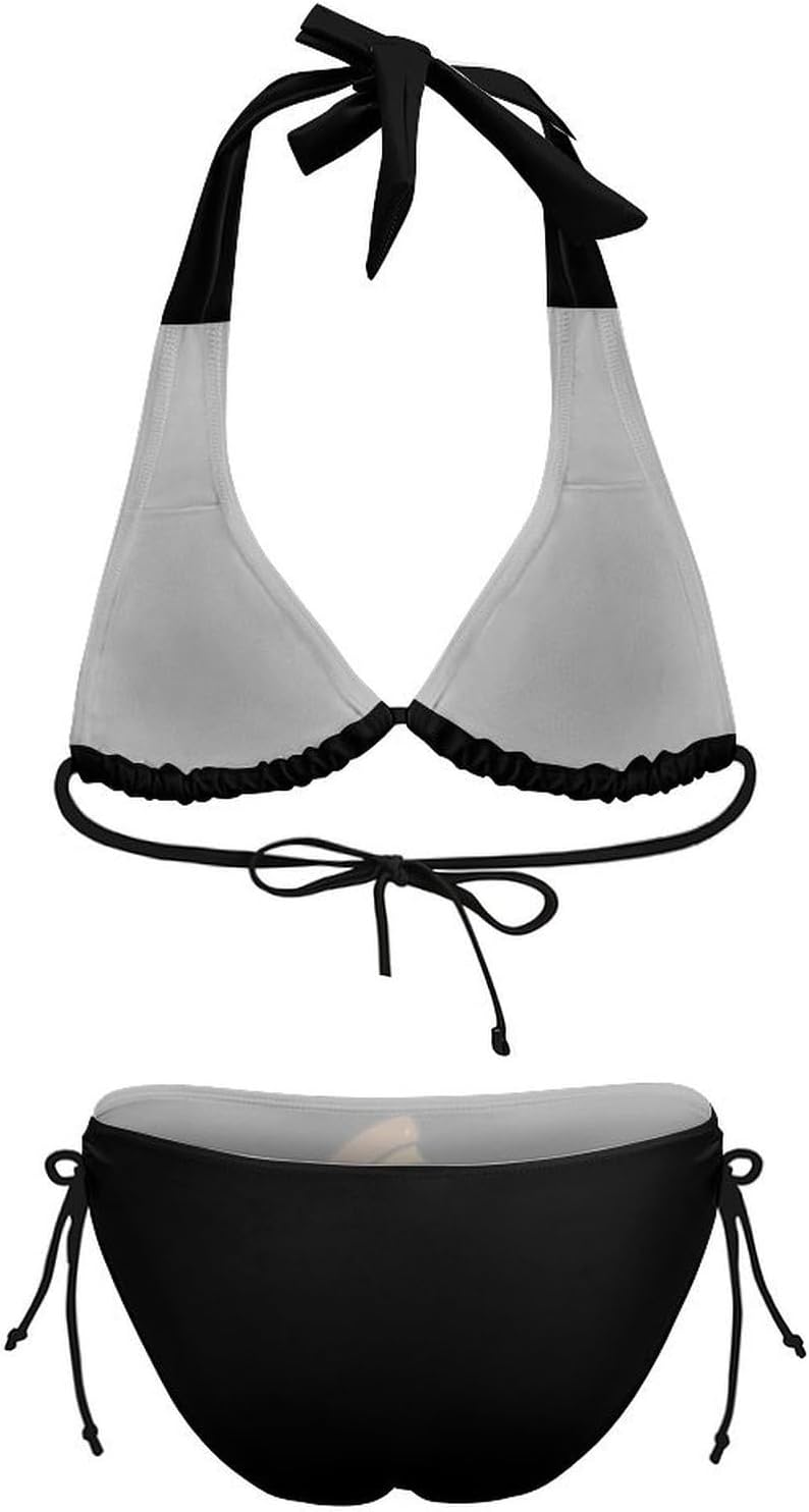 Cheese Pizza Novelty Women's 2 Piece String Bikini Set Swimsuits Bathing Suit Swimwear