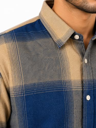 Image of Men's Flannel Plaid Check Full Sleeve Button-Down Shirt