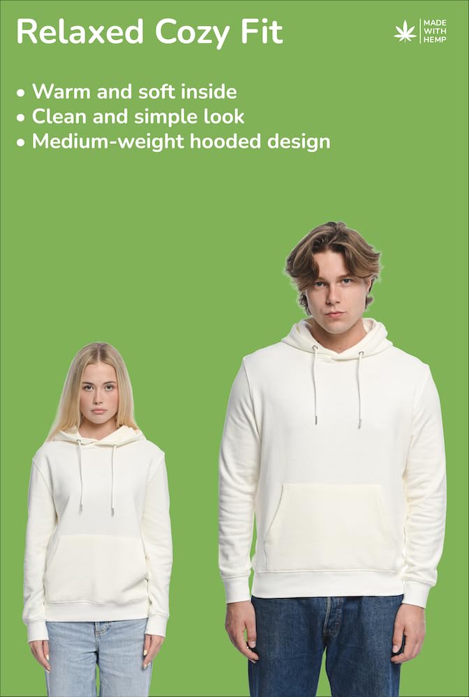 Hundredpercent Felpa in Canapa - Unisex - Morbida, Confortevole & Eco-Friendly