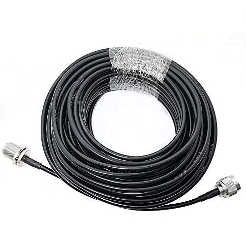 WORLDPEAK 100ft Waterproof N Male to N Female Bulkhead Waterproof Coaxial Extension Cable 50ohm RG58 3G/4G/LTE WiFi Mobile Phone Single Booster