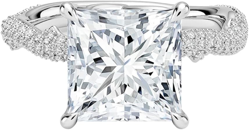 1-5 CT Princess Cut Moissanite Ring 10K 14K 18K Solid Gold & 925 Sterling Silver Rose Thorn Diamond Moissanite Engagement Ring Christmas Gift For Women