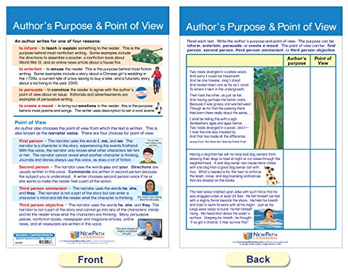 Newpath Learning Reading Comprehensions Bulletin Board Charts, Set/8 - Laminated, Double-Sided, Full-Color, 12" X 18" (92-4503) #TOP1
